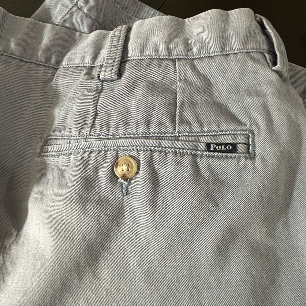 POLO Ralph Lauren Men's Cotton Flat Front Shorts Classic Fit Blue/Gray Size 36 - Picture 8 of 9